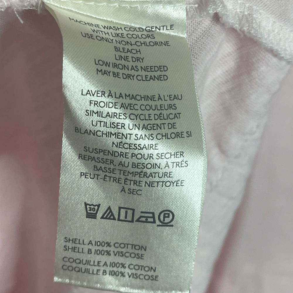 Anthropologie Light Pink Smocked V-Neck Peplum Top Relaxed Fit XL - Picture 7 of 8